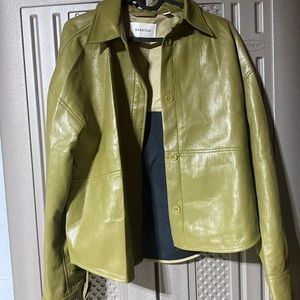 Babaton cropped vegan leather jacket